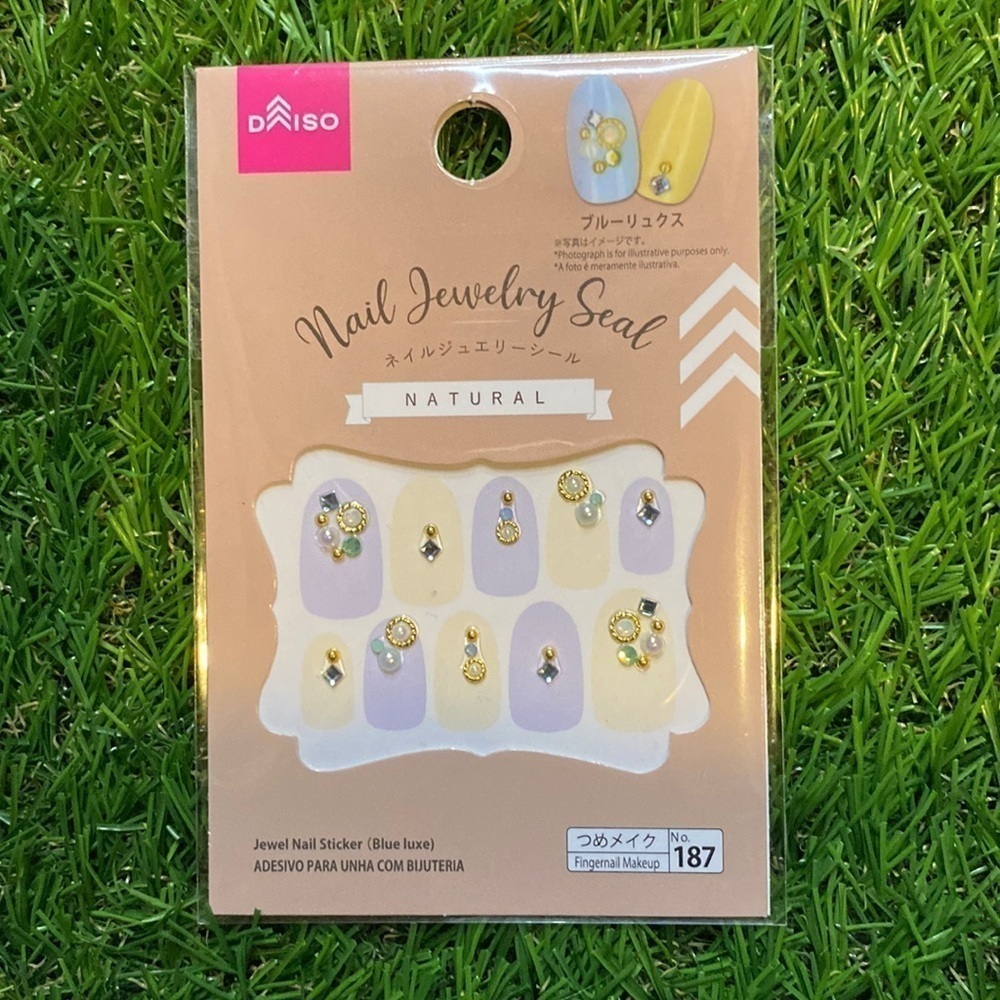 Daiso Nail Jewelry Sticker Seal 3D Textured Pearls and Gems